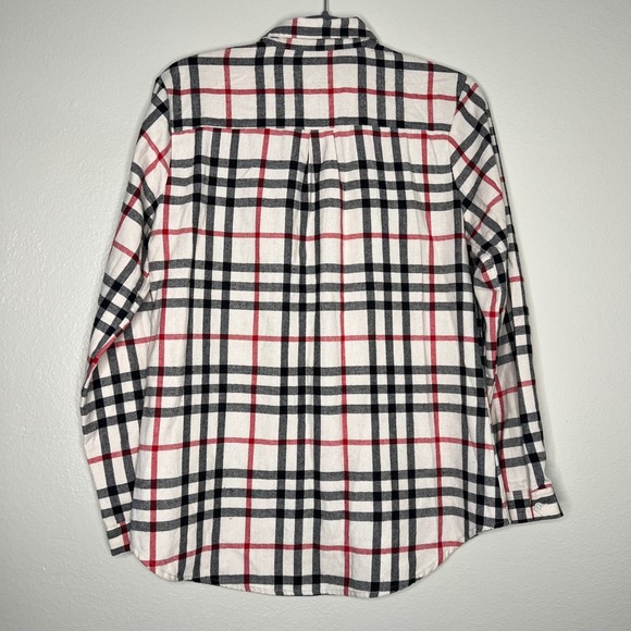 Burberry London Plaid Flannel Long Sleeve Button Up Shirt Logo Crest M - Picture 8 of 10